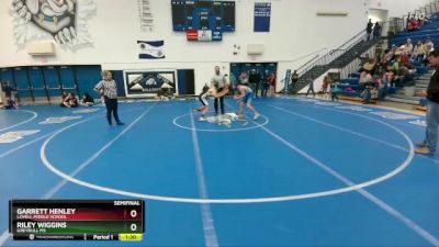 105 lbs Semifinal - Garrett Henley, Lovell Middle School vs Riley Wiggins, Greybull MS