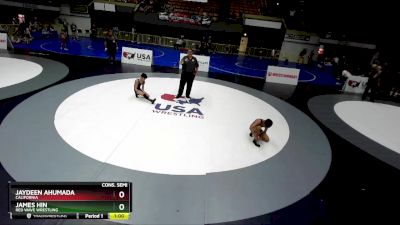 92 lbs Cons. Semi - James Hin, Red Wave Wrestling vs Jaydeen Ahumada, California