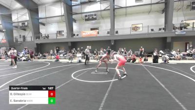 123 lbs Quarterfinal - Brayden Gillespie, Bear Claw vs Ezra Sanabria, Warriors Of Christ