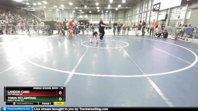 75 lbs Quarterfinal - Landon Caro, Mat Demon WC vs Torin McLaimtaig, Priest River WC