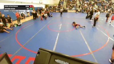74 lbs Cons. Round 3 - Zayden Khan, Threshold Wrestling Club vs Evan Strathman, Mantanona Training Center MTC