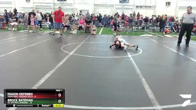 44 lbs Round 3 (6 Team) - Mason DeFebbo, Team West Virginia Gold vs Brock Bateman, U2 Upstate Uprising