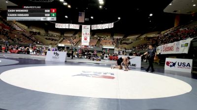 Cadet Boys Lower - 138 lbs Champ. Round 1 - Cash Wiemero, Royal High School Wrestling vs Caden Hibbard, Vacaville High School Wrestling