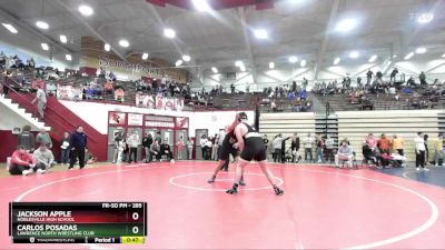 285 lbs Champ. Round 2 - Jackson Apple, Noblesville High School vs Carlos Posadas, Lawrence North Wrestling Club
