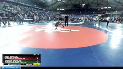 71 lbs Quarterfinal - Abel Estrada, Victory Wrestling-Central WA vs Jagger Baublits, Team Aggression Wrestling Club