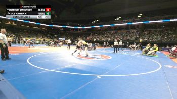 132 Class 1 lbs Cons. Round 2 - Behrett Lorenson, Palmyra vs Cole Hamrick, Versailles