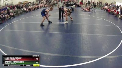 132 lbs Round 4 (6 Team) - Easton Jorgenson, Iowa USA Blue vs Luke Clydesdale, Kansas Rattlers