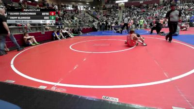 80 lbs Quarterfinal - Tripp Eldridge, Honey Badger Wrestling Club vs Oliver Churchman, Mountain Home Flyers Youth Wrestling Club