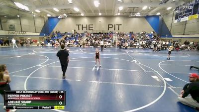 65 lbs Round 3 - Pepper Probst, Sanderson Wrestling Academy vs Adeline Sharp, Uintah Wrestling