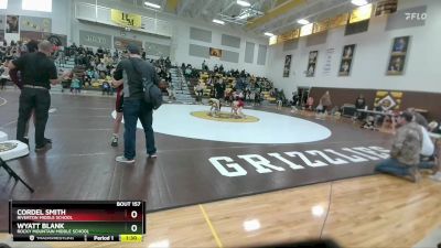 91 lbs Round 3 - Wyatt Blank, Rocky Mountain Middle School vs Cordel Smith, Riverton Middle School