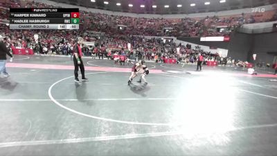 70 lbs Champ. Round 2 - Harper Kinnard, De Pere Youth Wrestling vs Hadlee Hasburgh, Riverdale Wrestling Club