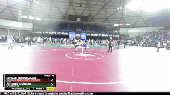 74 lbs Semifinal - Michael Roggenkamp, Enumclaw Yellow Jackets Wrestling Club vs Antonio Aparicio, UP Outlaw WC