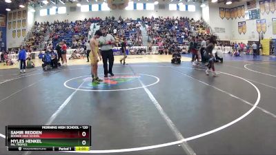 120 lbs Champ. Round 1 - Samir Redden, Booker High School vs Myles Henkel, PAL Tropics