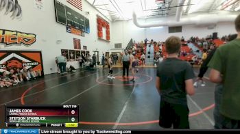 98 lbs 1st Place Match - Stetson Starbuck, Worland Middle School vs James Cook, Laurel Middle School