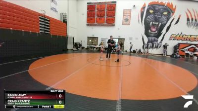 58-63 lbs Round 2 - Kasen Asay, Powell Wrestling Club vs Craig Krantz, North Big Horn Rams