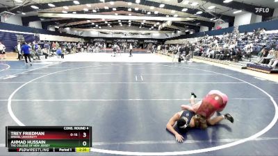 141 lbs Cons. Round 4 - Ahmad Hussain, The College Of New Jersey vs Trey Friedman, Drexel University