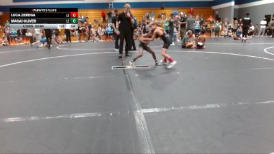 50 lbs Cons. Semi - Masai Oliver, Summerville Take Down vs Luca Zerega, James Island Youth Wrestling