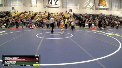66 lbs Cons. Round 3 - Colton Barry, Warrior Warehouse Wrestling vs Evan Neske, Club Not Listed