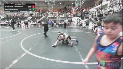 52 lbs Semifinal - Maverick Crawford, Southmoore SaberCats Wrestling vs Avelino Juarez, Clinton Youth Wrestling