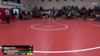 140 lbs Cons. Round 5 - Presley Pugh, Janesville vs Ashlynn Klusman, North Fayette Valley