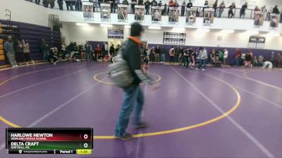 98 lbs Quarterfinal - Delta Craft, Greybull MS vs Harlowe Newton, Worland Middle School