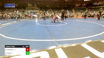 76 lbs Quarterfinal - Cruz Canales, Claremore Wrestling Club vs Crew Card, Tulsa Blue T Panthers