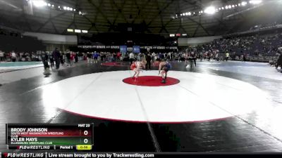 113 lbs Cons. Round 3 - Brody Johnson, South West Washington Wrestling Club vs Kyler Mays, Ellensburg Wrestling Club