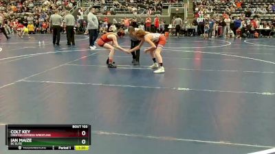 95 lbs Cons. Round 1 - Ian Maize, DC Elite vs Colt Key, Creston Express Wrestling