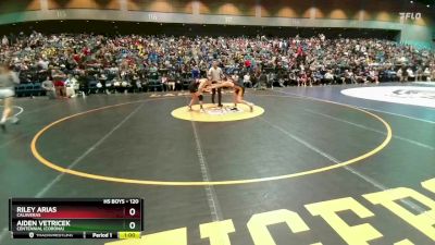 120 lbs Prelim - Riley Arias, Calaveras vs Aiden Vetricek, Centennial (Corona)