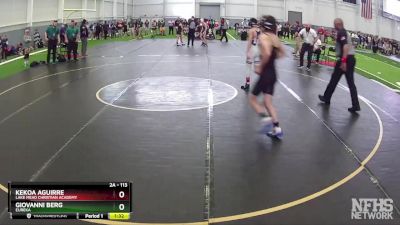 113 lbs Semifinal - Kekoa Aguirre, Lake Mead Christian Academy vs Giovanni Berg, Eureka