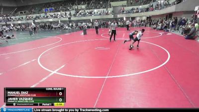 90 lbs Cons. Round 1 - Javier Vazquez, Pinnacle Wrestling Club vs Manuel Diaz, Evansville Wrestling Club