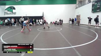 132 lbs Quarterfinal - Kamden Hooper, MoWest vs Thunder Page, South Central Punisher