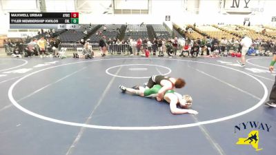 165 lbs Cons. Round 5 - Tyler MEMBERSHIP Kwilos, Club Not Listed vs Maxwell Urban, Amherst Youth Wrestling Club