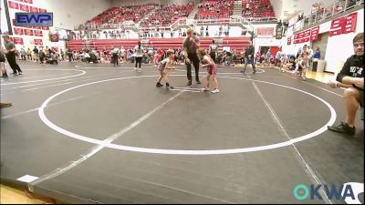 52 lbs Quarterfinal - Arielle Wylie, Tuttle Wrestling vs Caleb Boyd, Harrah Little League Wrestling