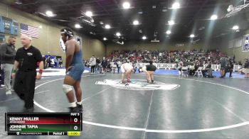 285 lbs Cons. Round 3 - Johnnie Tapia, Monache vs Kenny Muller, Atascadero