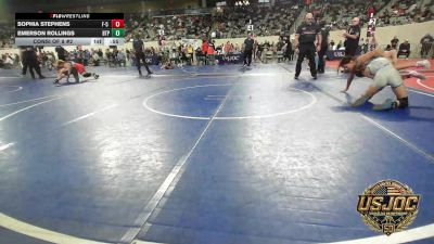 100 lbs Consi Of 8 #2 - Sophia Stephens, F-5 Grappling vs Emerson Rollings, Tulsa Blue T Panthers