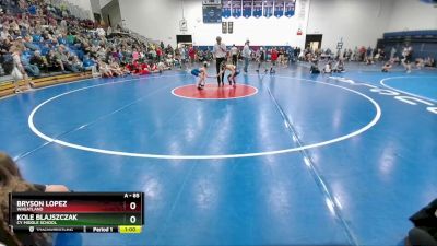 85 lbs Semifinal - Bryson Lopez, Wheatland vs Kole Blajszczak, CY Middle School