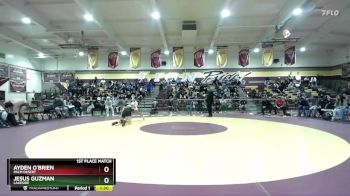 157 lbs 1st Place Match - Jesus Guzman, Lakeside vs Ayden O`Brien, Palm Desert