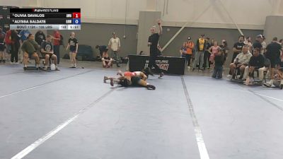 105 lbs Quarters - Olivia Davalos, Arete Wrestling Academy vs Alyssa Saldate, Gold Rush Wrestling