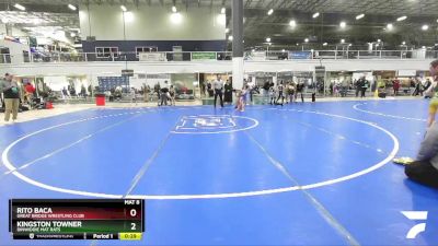 56 lbs Quarterfinal - Kingston Towner, Dinwiddie Mat Rats vs Rito Baca, Great Bridge Wrestling Club