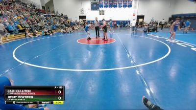 133 lbs Quarterfinal - Jimmy Mortimer, CY Middle School vs Cash Culliton, Clear Creek Middle School