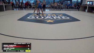 JV-21 lbs Round 2 - Brody Fairholm, Clear Creek-Amana vs Holden Chase, Iowa City, West