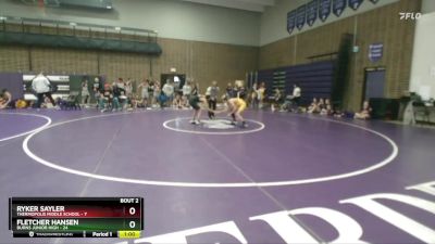 95 lbs Round 1 (6 Team) - Ryker Sayler, Thermopolis Middle School vs Fletcher Hansen, Burns Junior High