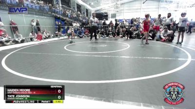 68 lbs Semis (4 Team) - Haiden Moore, East Kansas Eagles Red vs Tate Johnson, Kansas Mayhem