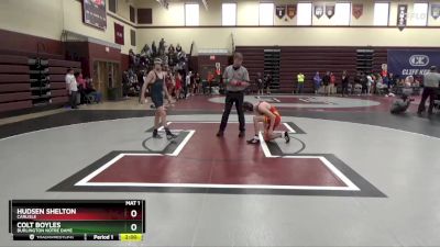 106 lbs Round 2 - Colt Boyles, Burlington Notre Dame vs Hudsen Shelton, Carlisle