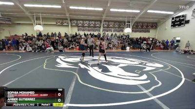 100 lbs Champ. Round 1 - Sophia Mohamed, American Leadership Academy - Gilbert North vs Amber Gutierrez, Miyamura