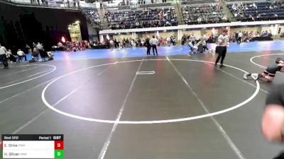 5th - 6th grade - 98 Cons. Round 2 - Hunter Oliver, Moen Wrestling Academy vs Evan Orna, Iowa