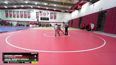 133 lbs Champ. Round 1 - Anthony Garrobo, Arizona Christian vs Miguel Barreto-Gonzalez, Bakersfield College