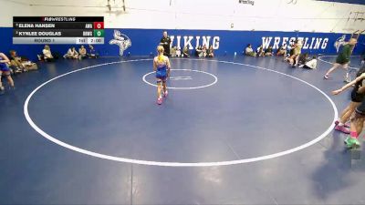 95 lbs Round 1 - Kynlee Douglas, Bear River Wrestling Club vs Elena Hansen, Aviator Wrestling Academy