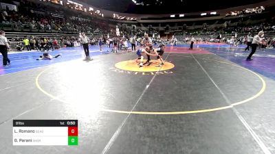 91 lbs Round Of 32 - Lucas Romano, Seagull Wrestling Club vs Gregory Parani, Shore Thing WC